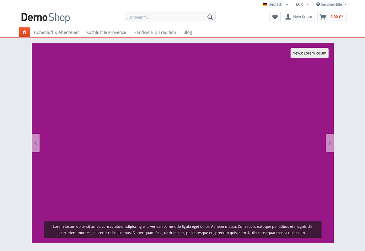 Individueller Emotion Banner Slider für die Einkaufswelten (Banner mit frei definierbaren Texten uvm.) Individueller Emotion Banner Slider für die Einkaufswelten (Banner mit frei definierbaren Texten uvm.)